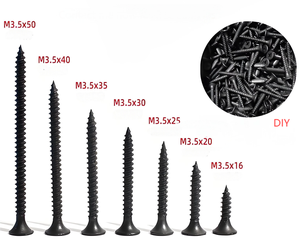 Vis auto-perceuses galvanisées pour cloisons sèches Vis à bois à empreinte cruciforme en phosphate noir pour profilé en aluminium Mesure métrique - Product Image 1