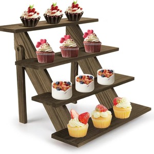 Wooden Cupcake Display Rack 4 Layers Modern Design <b>Desktop</b> Storage <b>Shelf</b> for Home Kitchen Party Decor - Product Image 1