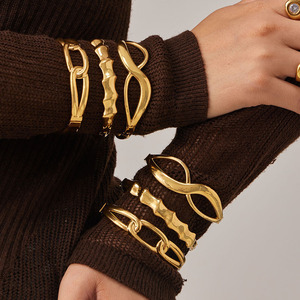 <span class=keywords><strong>Pulsera</strong></span> <span class=keywords><strong>de</strong></span> Lujo <span class=keywords><strong>para</strong></span> Mujer <span class=keywords><strong>de</strong></span> Acero Inoxidable 316, Diseño <span class=keywords><strong>de</strong></span> Nariz <span class=keywords><strong>de</strong></span> Cerdo <span class=keywords><strong>de</strong></span> Bambú, Chapado en <span class=keywords><strong>Oro</strong></span> <span class=keywords><strong>de</strong></span> 18K, Joyería <span class=keywords><strong>de</strong></span> Moda Vintage, Directo <span class=keywords><strong>de</strong></span> Fábrica - Product Image 1