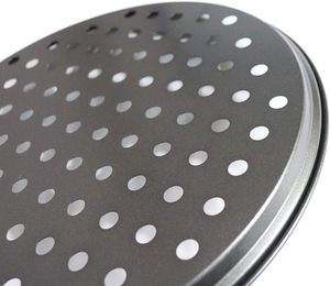 Molde para Pizza Antiadherente de Acero al Carbono de 11'' con Diseño Perforado, Bandeja Plana para Hornear Pizza, Accesorios de Cocina - Product Image 3