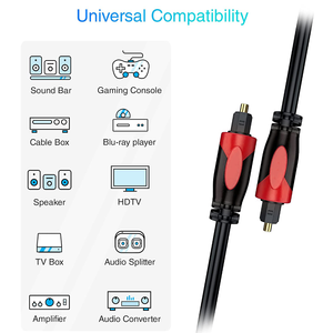 Câbles audio numériques portables en gros, <span class=keywords><strong>cordon</strong></span> <span class=keywords><strong>coaxial</strong></span> à fibre optique, plaqué or 24 carats, multicanal, haut-parleurs non compressés - Product Image 2