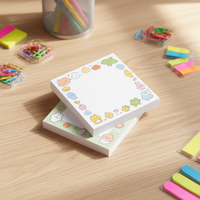 Nouveau produit, meilleure qualité, autocollant en papier carré auto-adhésif, motif mignon, bloc-notes adhésif, bloc-notes personnalisé, notes adhésives