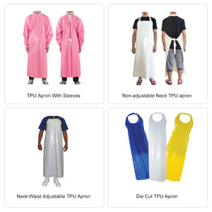 खाद्य प्रसंस्करण और सौंदर्य उद्योग के लिए वाटरप्रूफ टीपू एप्रोन निर्बाध और साफ करने में आसान - Product Image 4
