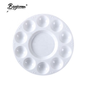 <span class=keywords><strong>Palette</strong></span> de plateau de support de peinture en plastique rond blanc d'<span class=keywords><strong>artiste</strong></span> de haute qualité pour la peinture - Product Image 2