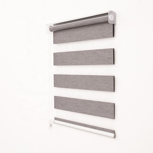 100% Polyester Filtrant la Lumière Double <span class=keywords><strong>Store</strong></span> Horizontal Roulant Zèbre Stores - Product Image 2