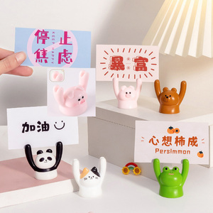 Porta Memo in resina cartone animato con immagine di <span class=keywords><strong>animali</strong></span> foto porta Memo Stand Desktop in resina in miniatura artigianato decorazione per l'home Office - Product Image 1