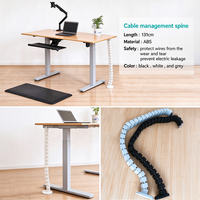 Organisateur de câbles flexible en ABS réglable en hauteur pour bureau debout, gestion des câbles sous le bureau pour poste de travail