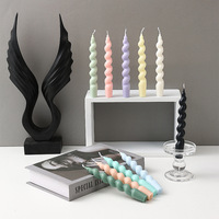 Handgemachte Spiral gewinde Soja Wachs Long Stick Aroma therapie Kerze Macaron Farbe Säulen kerzen