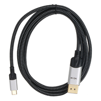VCOM Câble vidéo USB tressé en filet de coton de 1.8 mètres 4K 60Hz Câble USB-C vers DisplayPort pour téléphone portable Android vers TV HD
