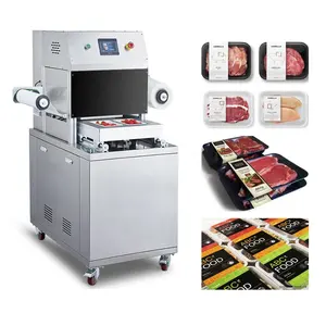 Máquina de envasado de bandeja de atmósfera modificada de la mejor calidad para carne, pescado congelado, bandeja de comida rápida, máquina de envasado al vacío