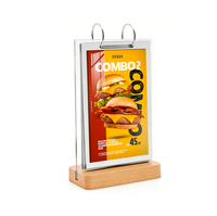 Support de menu portable moderne en acrylique épais A5, présentoir publicitaire de comptoir en verre poli pour magasin
