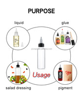 Botella de plástico transparente PET con tapa giratoria, dispensador de escurrir 30ml, 60ml, 100ml, 120ml, 180ml, 250ml, 4oz, 6oz, pigmento de tinta de tatuaje, salsa, ketchup