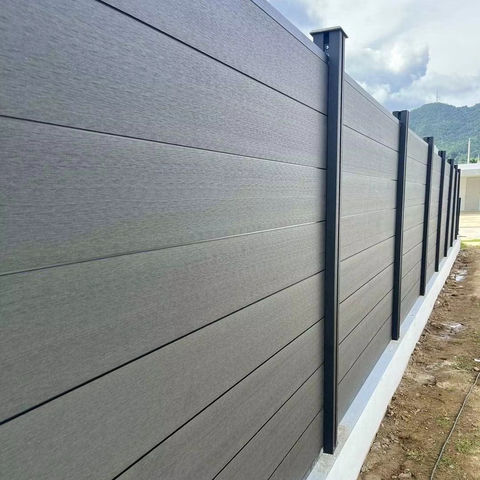 Wholesaler Linyuanwai Easy Installation Composite Fence Panel  Wooden Plastic Composite Wpc Garden Fence