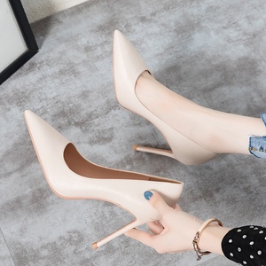 Autumn Korean Style Elegant Office Shoes High-Heeled Pointed-Toe Slip-On Solid Color Rubber Sole Stiletto <b>Heel</b> 8/6/10 - Product Image 5