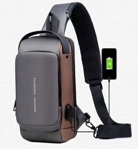 Wholesale Cheap Waterproof <b>Anti</b> <b>Theft</b> Chest <b>Bag</b> Usb Crossbody Sling <b>Bags</b> for Men Single Shoulder With USB Charger J0092 - Product Image 2