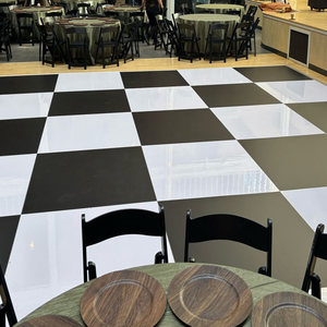 Pista de Baile a Cuadros Blancos y Negros para Interiores/Exteriores para Decoración de Eventos, Bodas y Fiestas - Product Image 3