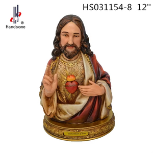 Estatua de estilo religioso de poliresina con busto de Jesucristo personalizable de 12 pulgadas para decoración del hogar, artesanía de resina 3D pintada a mano virgen - Product Image 3