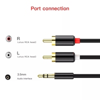 AUX Auxiliaire 3.5mm Audio Mâle vers 2 RCA Y Mâle Câble Stéréo Fil Cordon Plug US