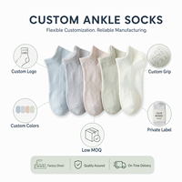 Chaussettes basses pour femmes en gros, couleurs pastel, respirantes, décontractées, avec logo personnalisé, prix d'usine