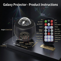 Proyector de Estrellas, Lámpara de Galaxia ABS Mini para Dormitorio, Control Remoto, Temporizador, Luz Nocturna para Niños y Adultos, Luz Aurora con 7 Colores Cambiantes | YSH
