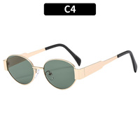 Nouvelles lunettes de soleil à monture ovale en métal Lunettes de soleil de haute qualité avec logo personnalisé Hommes et femmes Lunettes de soleil d'extérieur