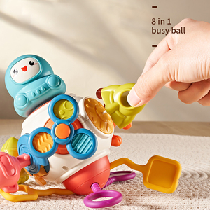 Jouets sensoriels multifonctionnels 8 en 1 pour bébé, jouets de voyage à balles occupées, jouets Montessori pour enfants - Product Image 4