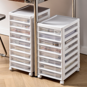 Under Desk <b>Storage</b> Cabinet With <b>Drawers</b> Plastic Multi Tier Movable Office Organizer <b>For</b> Stationery And Documents - Product Image 1