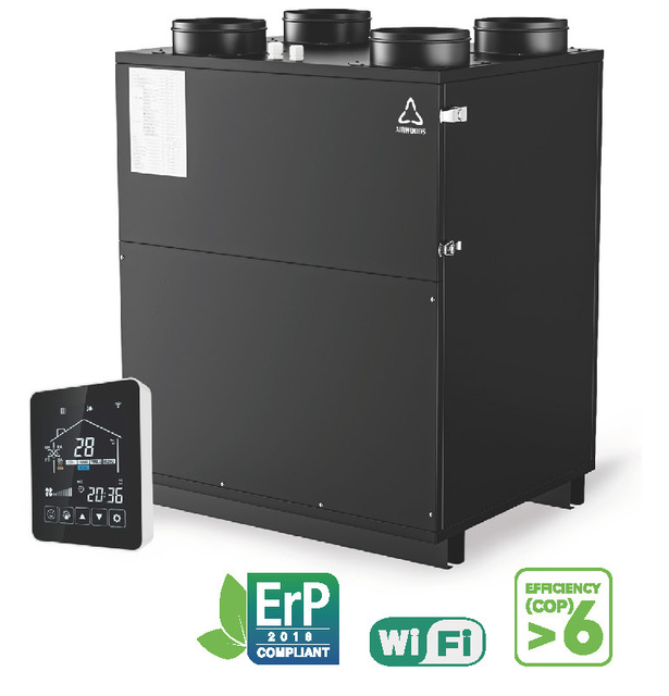 HVAC System DC Inverter Heat Pump CO2 Sensor and HEPA Purification Fresh Air ERV Ventilation With Humidity Control