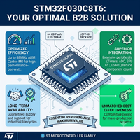 STM32F030C8T6 LQFP-48(7x7) al por Mayor, Microcontrolador ARM Cortex-M0 de 32 Bits, 64 KB de Memoria Flash, CPU de 48 MHz, 8 KB de RAM, 2.4V~3.6V STM32F STM32F030C8T6