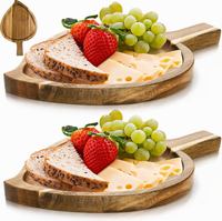 Plateau de service en bois d'acacia, plateau à apéritifs en forme de feuille pour fête, décoration de la maison, mariage, plateau à fromage et à desserts