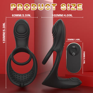 S-HANDE neues Produkt Fernbedienung Doppel <span class=keywords><strong>ring</strong></span> Vibrierende Schwanz ringe Klitoris <span class=keywords><strong>stimulator</strong></span> für Paare - Product Image 3