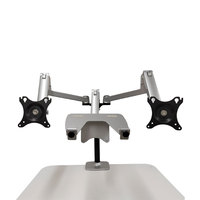 Support triple moniteur réglable en hauteur, 3 supports de moniteur étendus, supports de bureau, installation pour deux moniteurs et un ordinateur portable