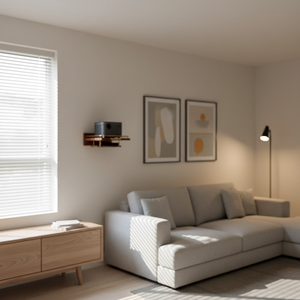 Support de projecteur en bois massif naturel, étagère de rangement pour projecteur, étagère d'affichage réglable pour projecteur - Product Image 2