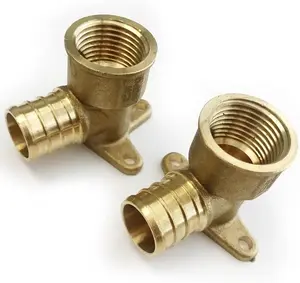 China Suppliers Female 1/2" PEX Brass Plumbing Fittings Female Elbow Fitting Drop-Ear Tee Crimp Brass Fitting