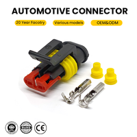 Connecteur femelle étanche 2 broches AMP Super Seal DJ70211511 2820801 1,5 mm pour faisceau de câbles automobile, connecteur électrique auto