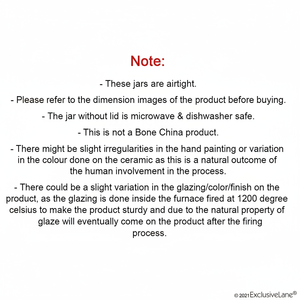 Shatranj Bocaux et bouteilles de stockage multi-usages en céramique 480 ML 10.9 cm peints à la main Lot de 2 hermétiques - Product Image 1