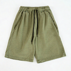 Latest Summer Fashion Casual Men's Solid Custom Designed Knitted 100% Cotton Breathable Mid Waist <b>Shorts</b> Loose Fit Drawstring - Product Image 1