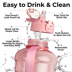 وصل حديثًا حزام نيوبرين نصف جالون 73 أونصة/2.2 لتر حامل زجاجة ماء مع حامل هاتف محمول مريح - Product Image 4