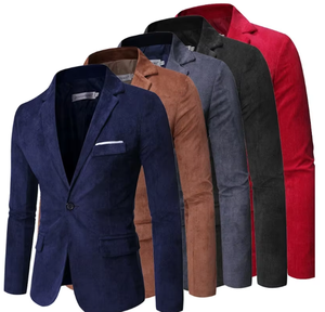 Nuevo Traje para <span class=keywords><strong>Hombre</strong></span> 2025, Chaqueta de Pana Negra 6XL, Atuendos Casuales de Negocios, Chaqueta Deportiva Roja, Blazer Marrón - Product Image 2