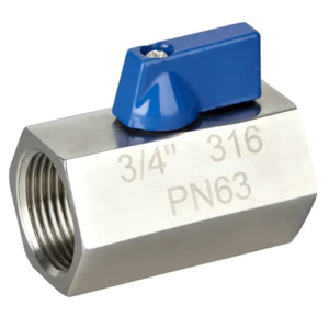 Vannes à boisseau sphérique miniatures en acier inoxydable ISO avec double filetage femelle pour canalisations d'évacuation aux États-Unis - Product Image 2