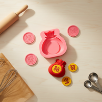 AKOKO Chinese Style Spring Festival Silikon form für Mousse Kuchen Neujahr gesegnete Tasche und West Point Dekoration Backwerk zeug