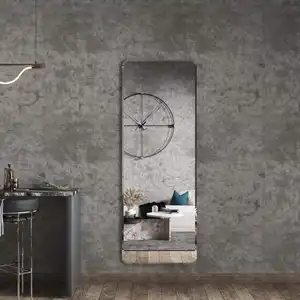 design wholesale modern vintage black iron frame ellipse decorative bathroom dressing wall hanging mirror espejo