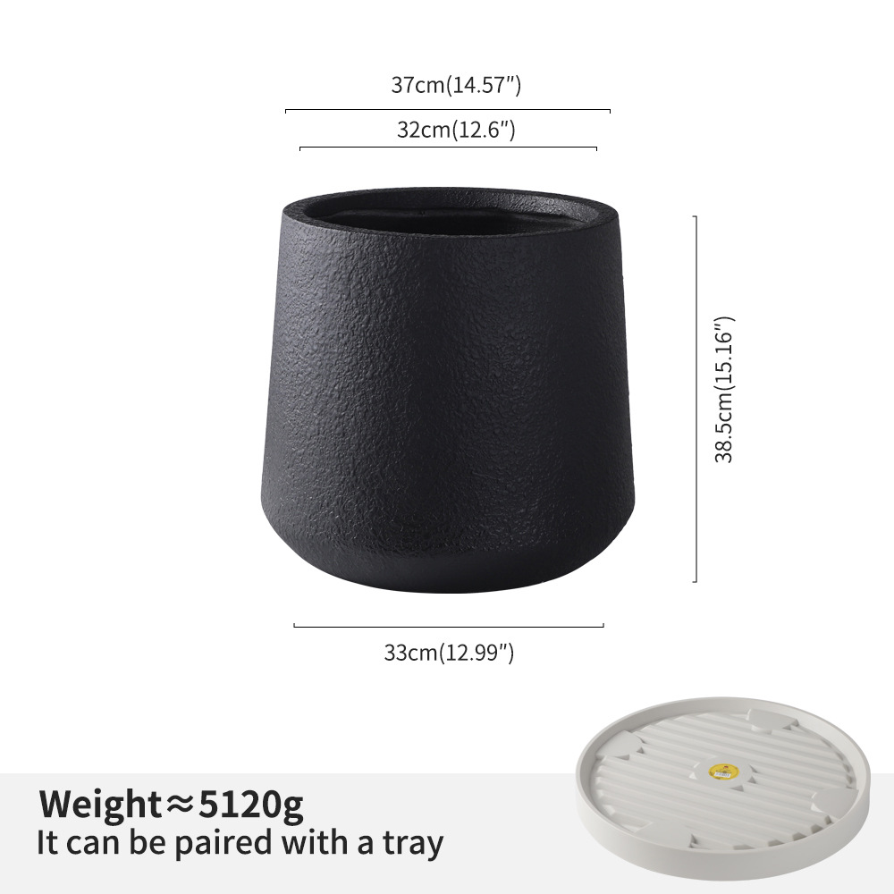 Redondo mediano negro con base de polea.