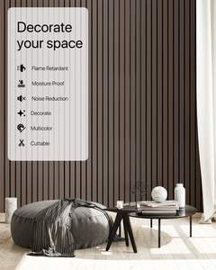 Panel acústico de chapa de madera laminada para mascotas, listones absorbentes de sonido insonorizados para pared y techo para sala de auditorio - Product Image 5