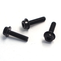 Vis de machine à tête fraisée M3x10mm M4x12mm noire à filetage complet, extrémité plate, à couple élevé, pour fixation