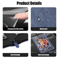 Carpeta JUZI al por mayor con 9 bolsillos para tarjetas, capacidad para 252 tarjetas con 14 páginas, compatible con tarjetas Toploader, de cuero PU impermeable