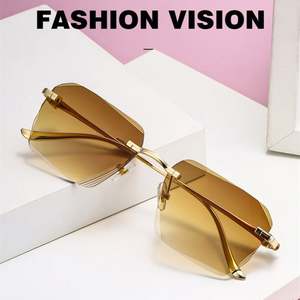 Gafas de Sol Cuadradas Sin Montura con Patas de Leopardo Metálicas y Degradado, Protección UV400, con Logotipo Personalizado 2025, para Hombre y Mujer - Product Image 2