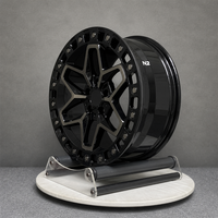 Jantes forgées personnalisées en maille noire brillante de style Beadlock, 16-20 pouces, 6x139.7, pour Toyota Prado, Nissan Patrol, Lexus GX