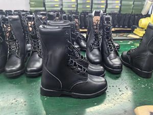 Bottes de combat longues en cuir noir DFS24 - Product Image 2