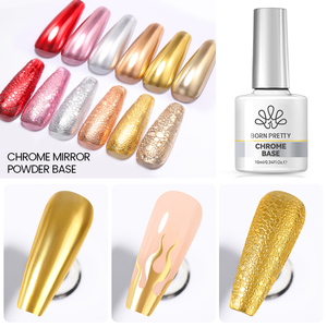 เจลเคลือบโครเมี่ยมสีใสสำหรับทาเล็บกระจกผงเคลือบโครเมี่ยมสีใสโลโก้ตามสั่งสำหรับตกแต่งเล็บขนาด10มล. - Product Image 2